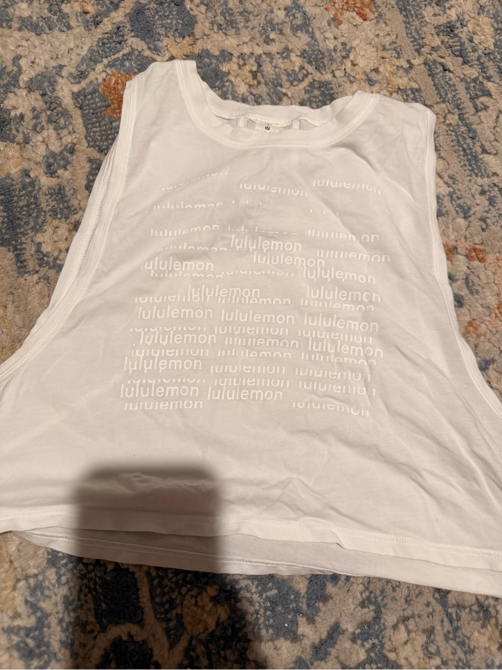 lululemon athletica White Logo Crop Tank
